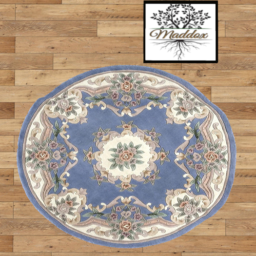 Second Life Marketplace Maddox round rug Blue Floral